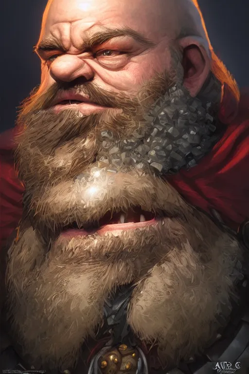 Image similar to dwarf knight portrait, highly detailed, d & d, fantasy, highly detailed, digital painting, trending on artstation, concept art, sharp focus, illustration, global illumination, ray tracing, realistic shaded, art by artgerm and greg rutkowski and fuji choko and viktoria gavrilenko and hoang lap