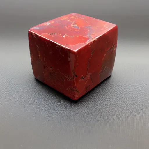 Image similar to a large cube made of red jasper