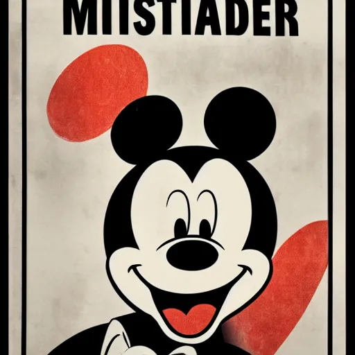 Image similar to Mickey Mouse dictator poster, propaganda