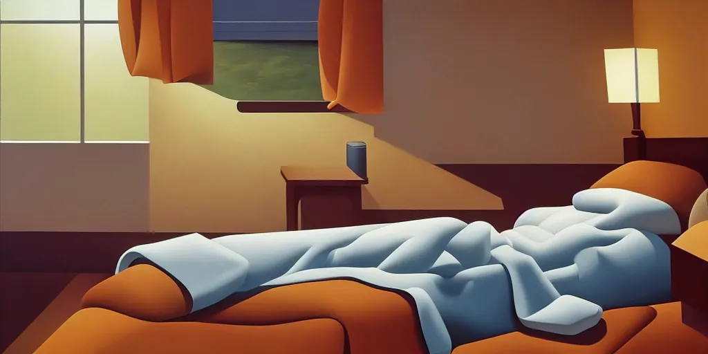 Prompt: bed, summer evening, kenton nelson