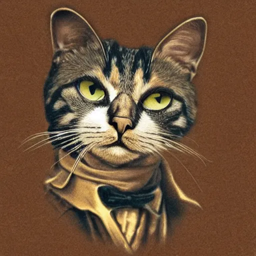 Image similar to photorealistic portrait of a steampunk cat