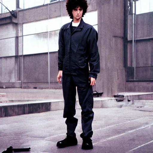 Image similar to spike spiegel wearing techwear, anime