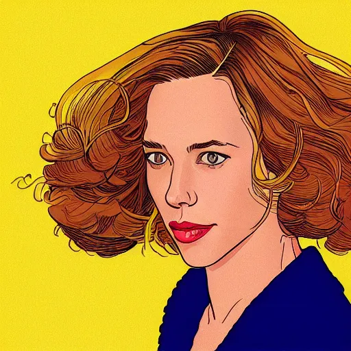 Image similar to rachel mcadams retro minimalist portrait by jean giraud, moebius starwatcher comic, 8 k