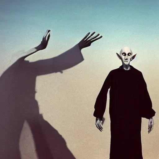 Image similar to portrait of nosferatu playing petanque, realistic photography