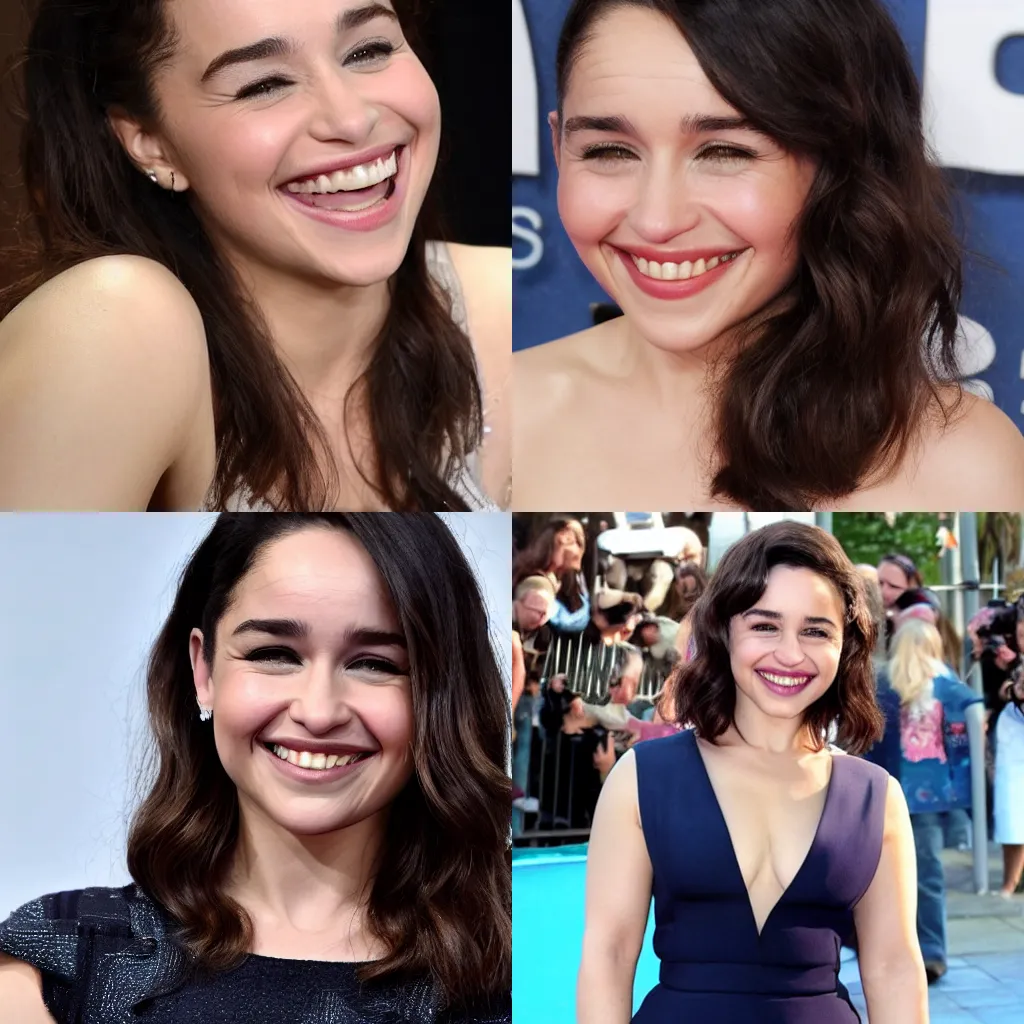 Prompt: Emilia Clark smiling