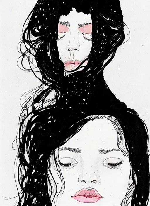 Image similar to a portrait of amber by kaethe butcher and moebius