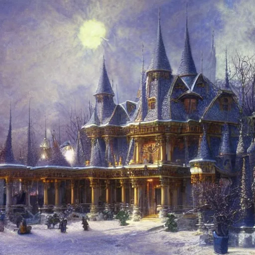 Prompt: a beautiful and highly detailed matte painting of a home depot in a magical fantasy winterlands, intricate details, epic scale, insanely complex, 8 k, sharp focus, hyperrealism, very realistic, by caspar friedrich, albert bierstadt, james gurney, brian froud.
