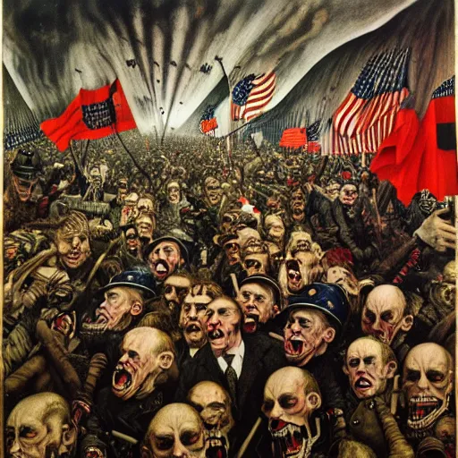 Image similar to january 6 insurrection by otto dix, hyperrealistic, aesthetic, masterpiece