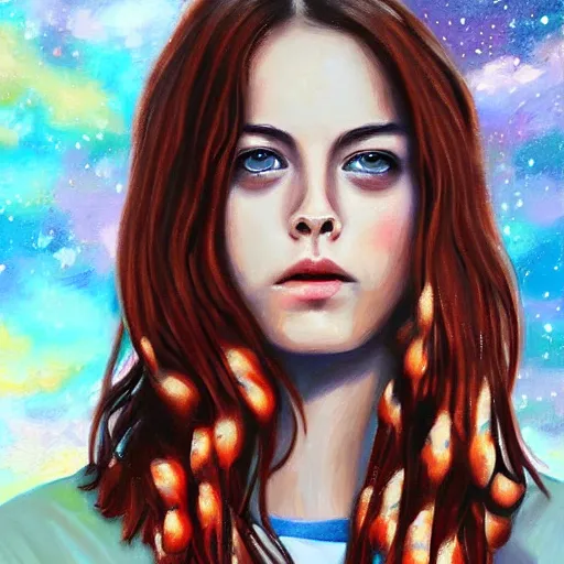 Image similar to effy stonem using star blouse, oil painting, ultradetailed, digital painting, ultradetailed