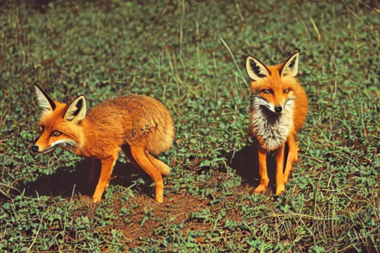 Image similar to a photo of a burlap fox in its natural habitat, kodak ektachrome e 1 0 0 photography