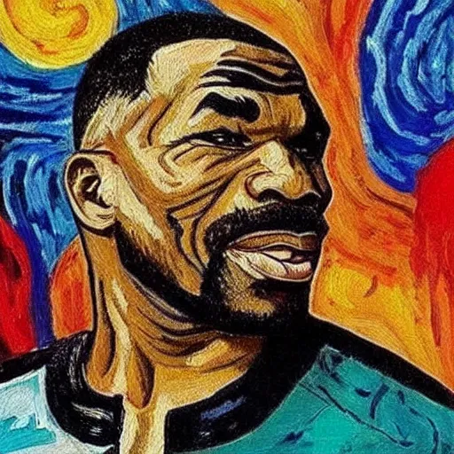 Prompt: “Mike Tyson, style of Van Gogh”