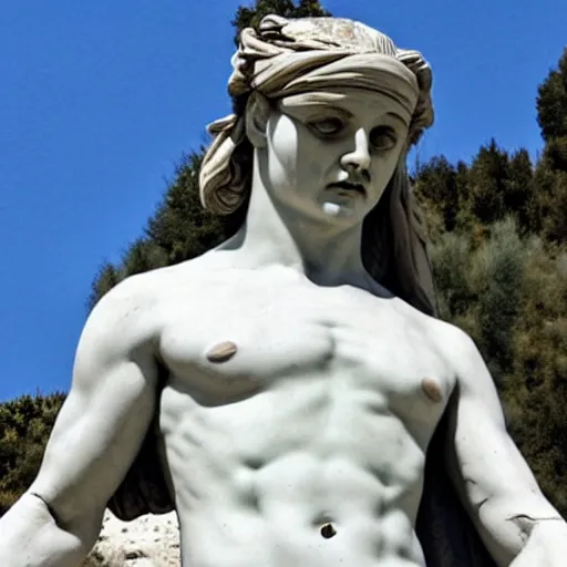 Image similar to johnny depp as a greek marble statue