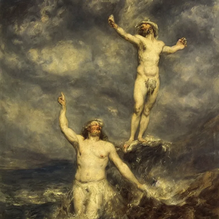 Image similar to deity of the southern seas by adolph menzel