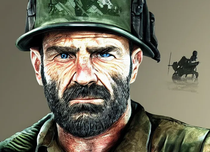 Image similar to a portrait of captain price form call of duty modern warfare