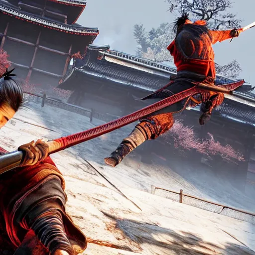 Prompt: a never seen before screenshot of sekiro