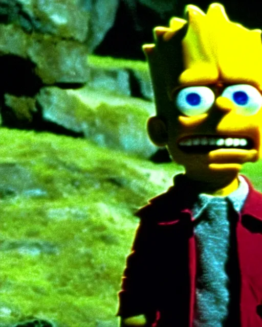 Image similar to film still of bart simpson in the movie the lord of the rings