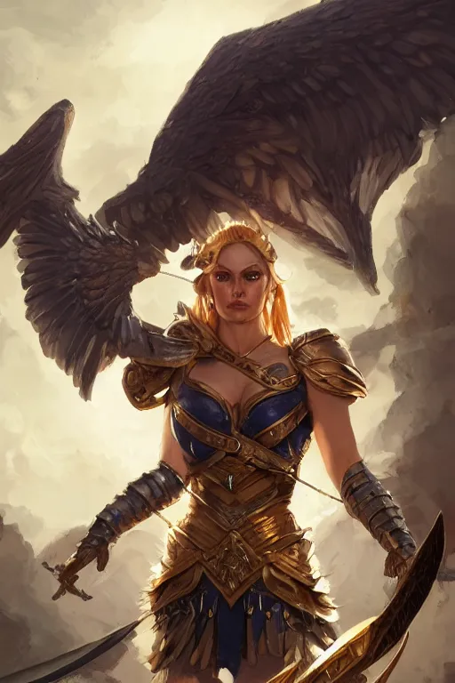 Image similar to amazon valkyrie athena, d & d, fantasy, portrait, highly detailed, headshot, digital painting, trending on artstation, concept art, sharp focus, illustration, art by artgerm and greg rutkowski and magali villeneuve