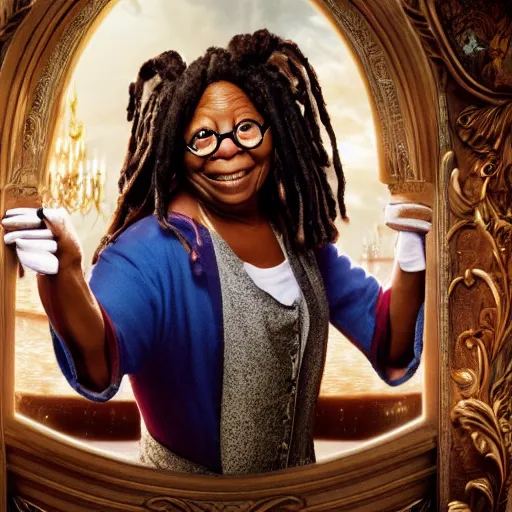 Image similar to whoopi goldberg starring in beauty and the beast movie, 8 k