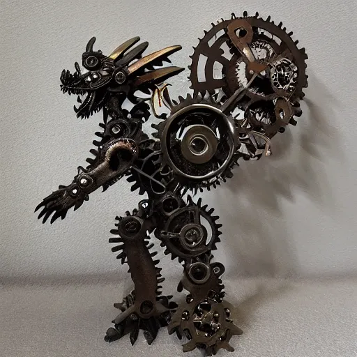 Image similar to metal dragon made of clockwork and gears