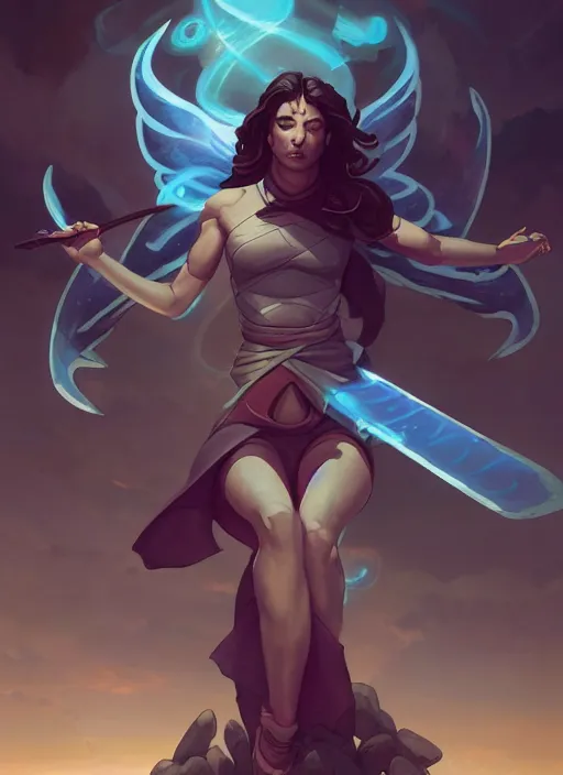 Image similar to archangel korra detailed illustration by peter mohrbacher on artstation