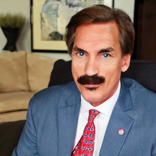 Image similar to mike lindell on disgusting couch smoking crack