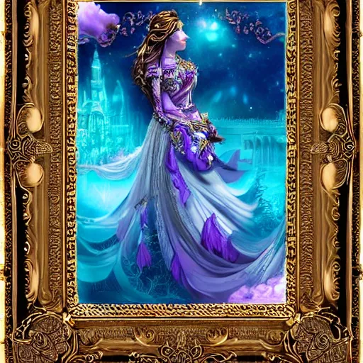 Prompt: princess of amethyst, gorgeous, ornate, intricate, detailed, stunning, framed masterpiece, 4 k