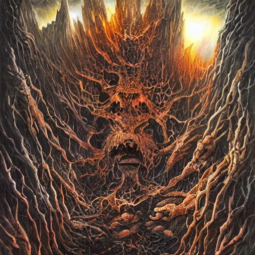 Image similar to death metal album artwork by Dan Seagrave