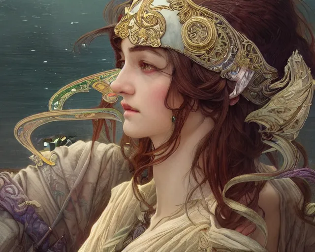 Prompt: photography of louis rhead, deep focus, d & d, fantasy, intricate, elegant, highly detailed, digital painting, artstation, concept art, matte, sharp focus, illustration, hearthstone, art by artgerm and greg rutkowski and alphonse mucha