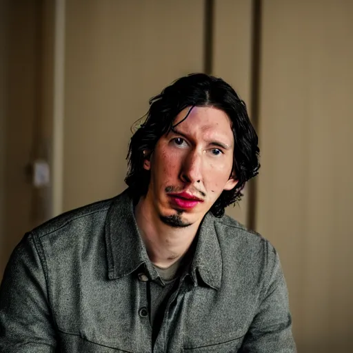 Prompt: A cinematic film still of Adam Driver starring as the man with no name from Game of Thrones, portrait, 40mm lens, shallow depth of field, split lighting, cinematic