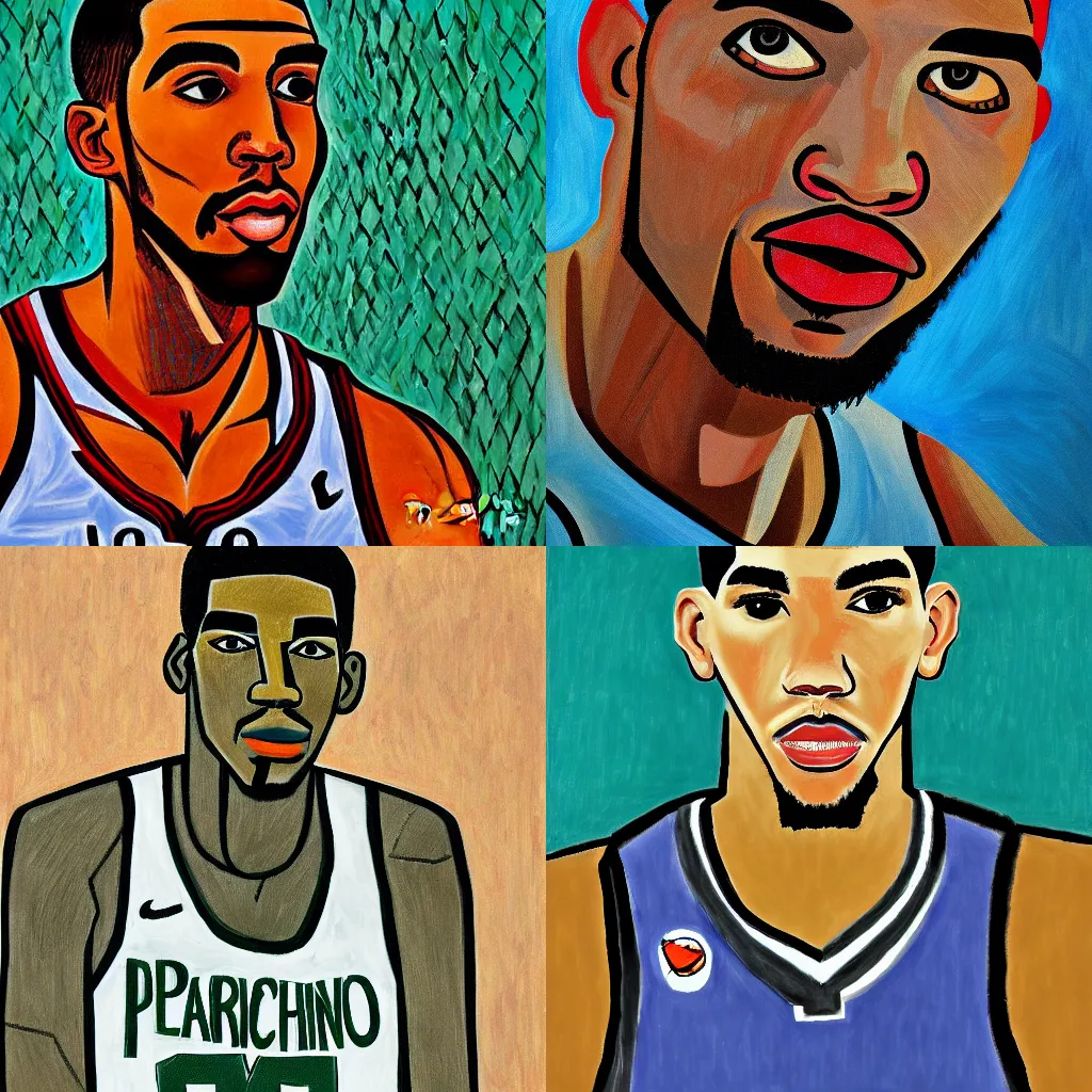 Prompt: Portrait of Jayson Tatum by Pablo Picasso