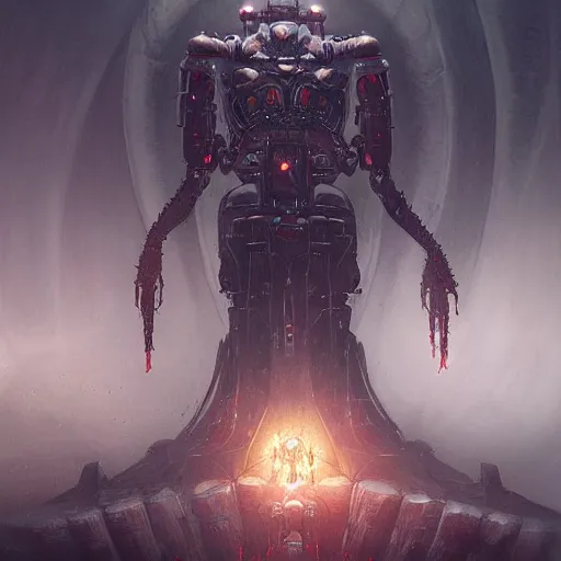 Image similar to mechanical alien of the blood, elden ring, by greg rutkowski