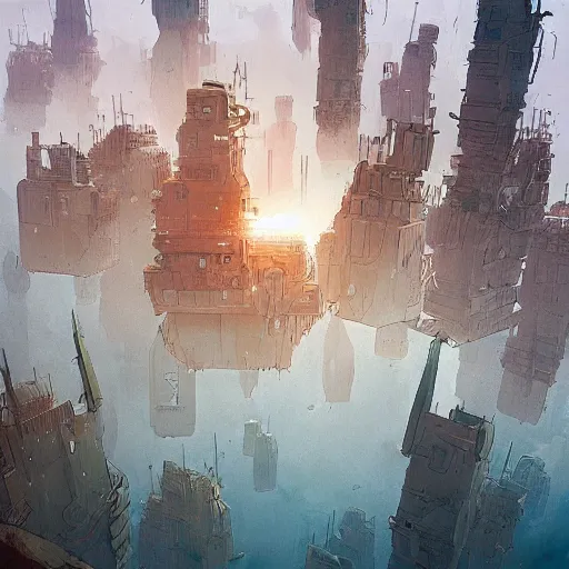 Prompt: floating city by ian mcque