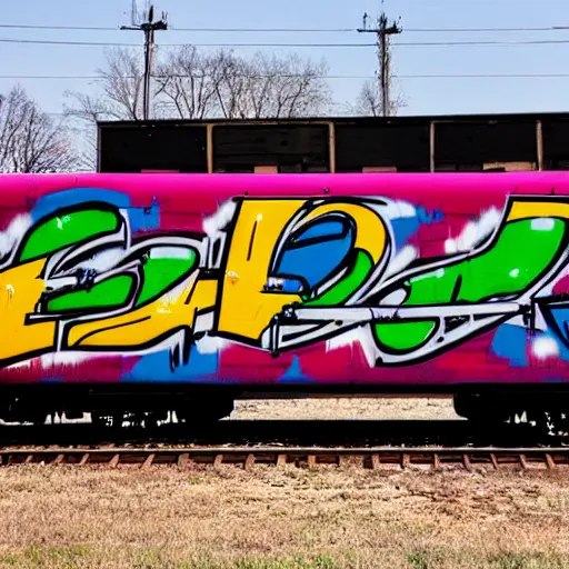 Prompt: graffiti on a boxcar