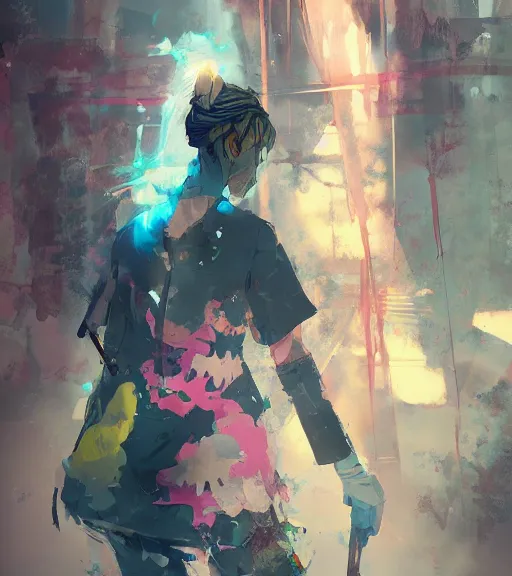 Prompt: ismail inceoglu painting of an anime woman