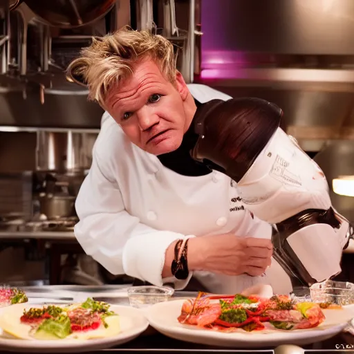 Prompt: gordon ramsay goddess, photography, 4 0 mm lens, beautiful, serene,