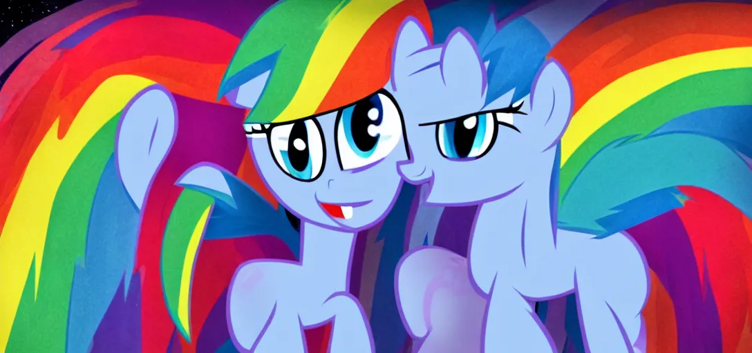 Image similar to rainbow dash, mlp, my little pony, cartoon