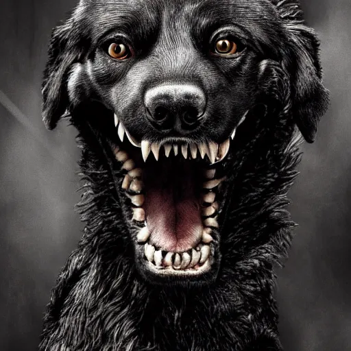 Prompt: venom dog version, ultra realistic, highly detailed, photorealism, scary, intricate detail, high res, textures, extremes, dark, twisted, black, wiry, superhero, antihero, powerful, teeth, licking tongue, dog, hair, german shepard