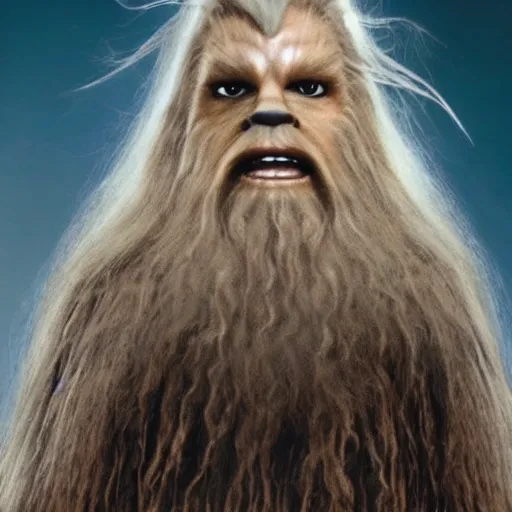 Prompt: gandalf as chewbacca, shampoo commercial, shampoo advertisement