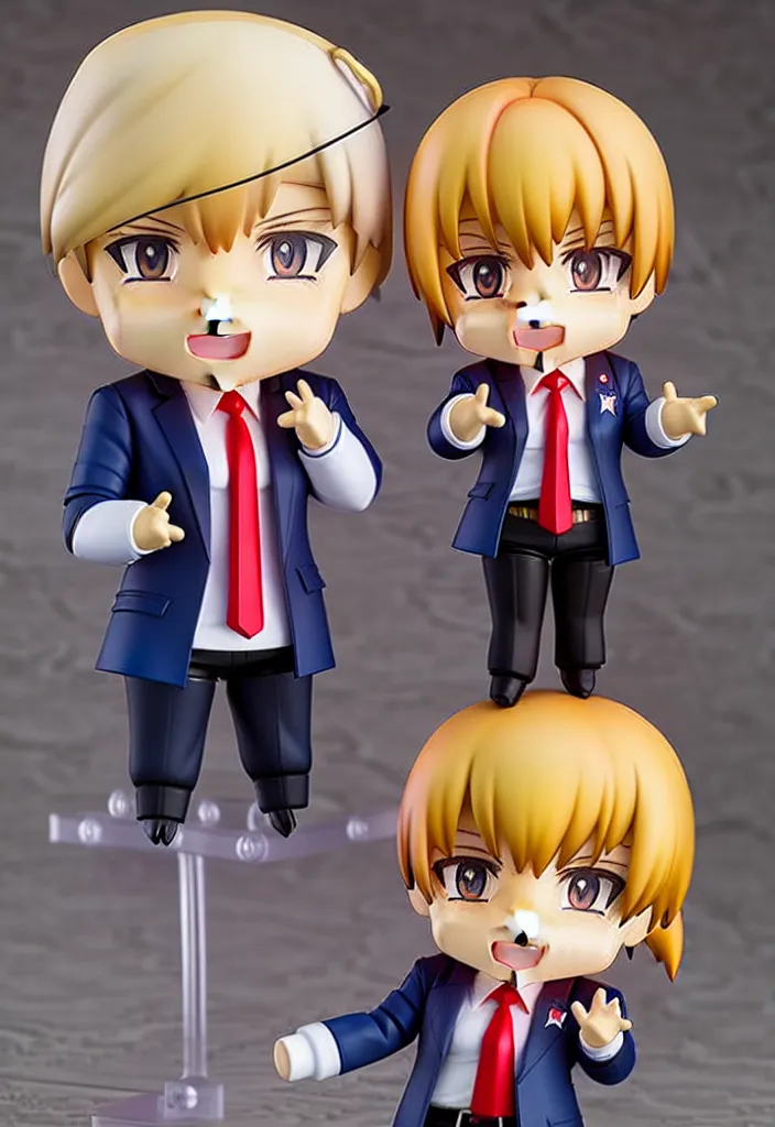 Image similar to An Anime Nendoroid of DONALD TRUMP!!!!!!!!!, Product Photo, 8k, Sharp photo