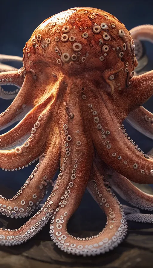 Image similar to A octopus centered-photograph , film still, dynamic action pose, National Geographic, insane detail, intricate, highly detailed, Zeiss Lens, DSLR photography, smooth, sharp focus, Unreal Engine 5, Octane Render, Redshift, 8K