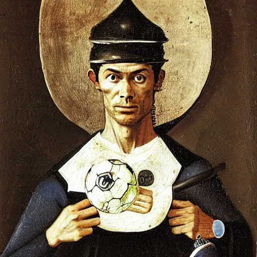 Image similar to cristiano ronaldo by hieronymus bosch,