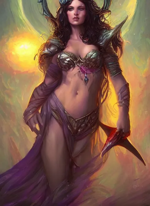 Image similar to female siren, ultra detailed fantasy, dndbeyond, bright, colourful, realistic, dnd character portrait, full body, pathfinder, pinterest, art by ralph horsley, dnd, rpg, lotr game design fanart by concept art, behance hd, artstation, deviantart, hdr render in unreal engine 5