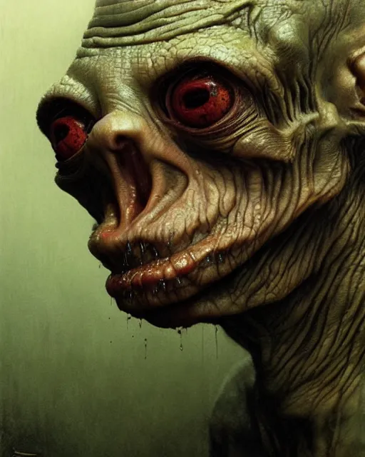 Image similar to gollum smeagol grotesque, ultra detailed, ultra realistic, by beksinski, alejandro jodorowsky, giger, greg rutkowski, carne griffith trending on artstation, deviantart, photorealism