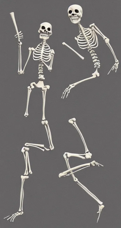 Image similar to dancing trombone skeletons