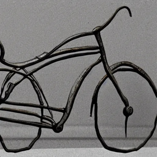 Image similar to a cute bicycle by H.R. Giger