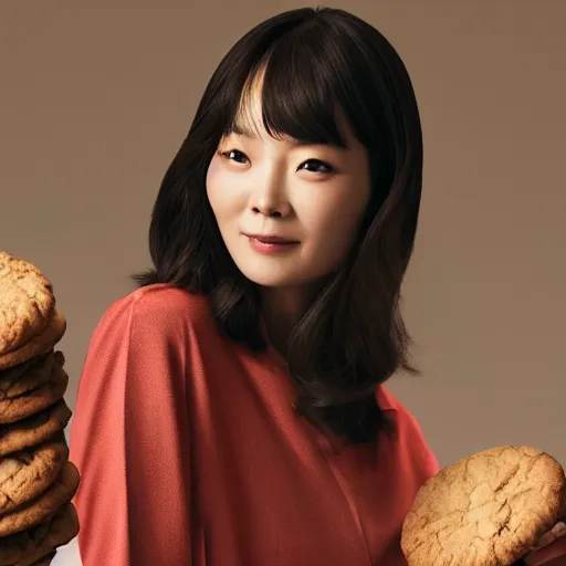 Prompt: doona bae in a commercial film for lorna doone cookies, promotional image, high quality, studio lighting,