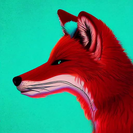 Prompt: digital fox, so red, retrowave palette, digital world, highly detailed, electric breeze, anatomically correct vulpine, synth feel, fluffy face, ear floof, flowing fur, super realism, accurate animal imagery, 4 k digital art