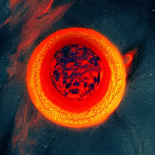 Prompt: alien swimming in lava on Jupiter, award winning photograph