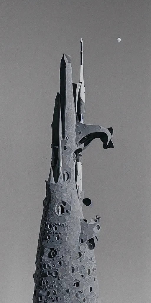 Image similar to moon rocket designed by Antoni Gaudi