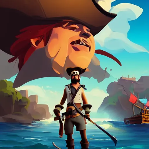 Image similar to painting jack the pirate on sea of thieves game avatar hero smooth face median photoshop filter cutout vector behance hd by jesper ejsing, by rhads, makoto shinkai and lois van baarle, ilya kuvshinov, rossdraws, illustration, art by ilya kuvshinov and gustav klimt